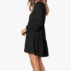 Tunic Dress Long Sleeve V Neck Casual Loose Flowy Swing Shift Dresses Size xl